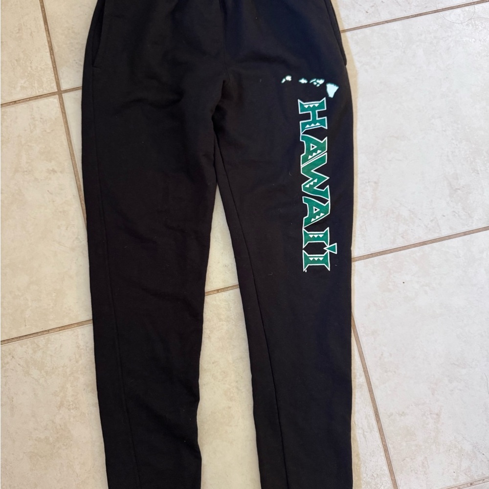 Champion Athleticwear Hawaii Rainbow Warriors Black Drawstring Sweatpants Small
